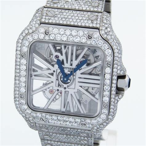 fake cartier skeleton watch|cartier skeleton watch iced out.